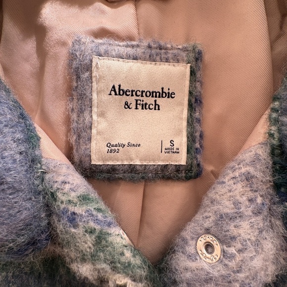 Plaid Wool Blend Jacket in Blue and Green - Picture 4 of 4